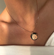 Load image into Gallery viewer, Necklace with pendant 15mm rose gold / photo engraving
