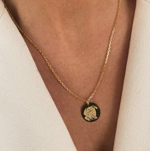 Load image into Gallery viewer, Necklace with pendant 15mm gold / photo engraving / NOW PRE-ORDER / AVAILABLE FROM 23.05.2022
