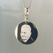 Load image into Gallery viewer, Chain pendant silver 18mm with carabiner / PHOTOGRAVURE
