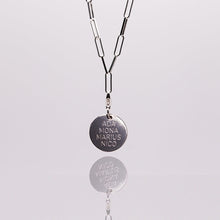 Load image into Gallery viewer, DENISE NECKLACE WITH PENDANT IN SILVER / TEXT ENGRAVING
