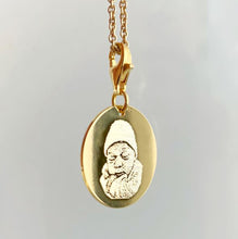 Load image into Gallery viewer, Chain pendant gold 18mm with carabiner / PHOTOGRAVURE
