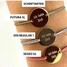 Load image into Gallery viewer, MONA MARIA BRACELET TEXTILE WITH TEXT
