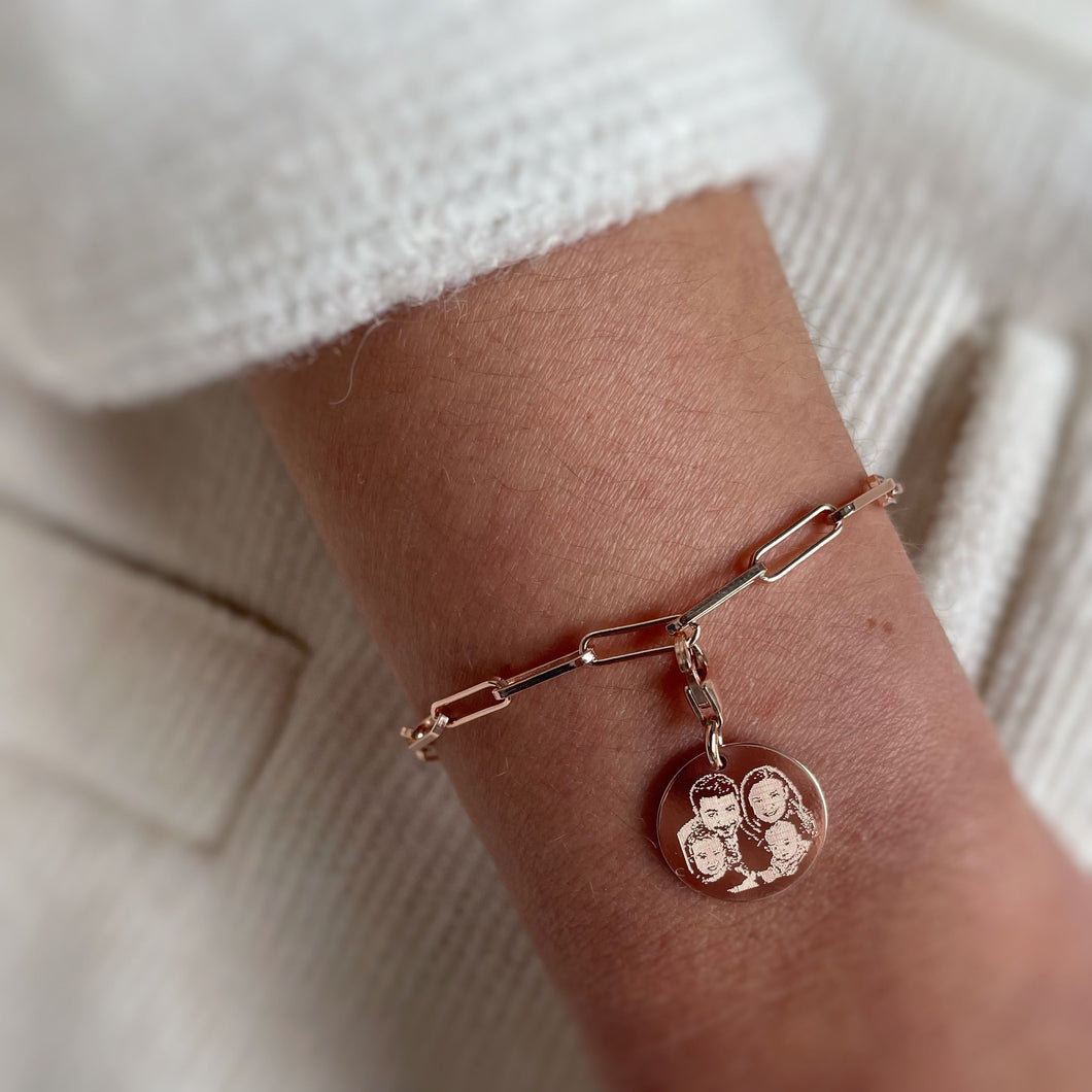 BRACELET  DENISE AVEC PHOTO EN OR ROSE